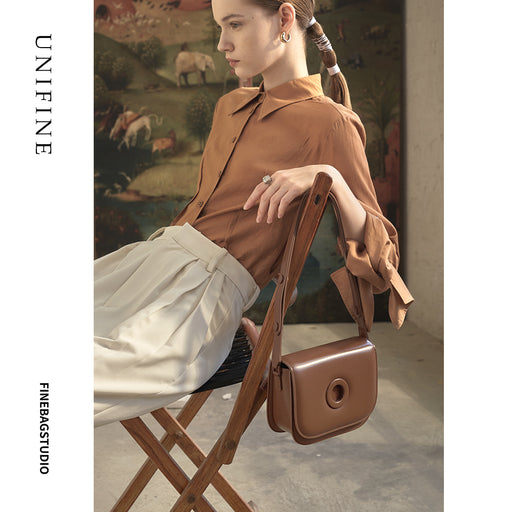 FinebagStudio Retro Leather Shoulder Bag
