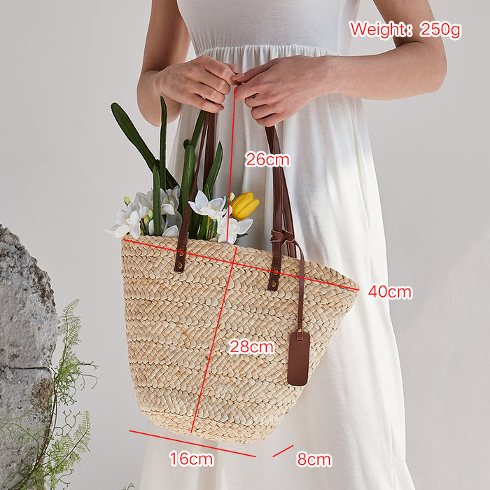 Large Woven Summer Straw Tote 