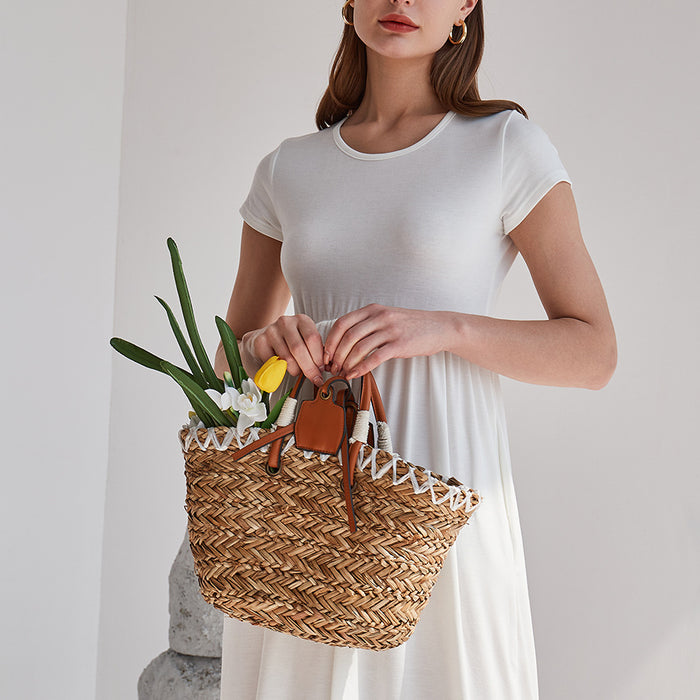 Handwoven Womens Straw Tote Bags