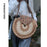 FinebagStudio Large Straw Shoulder Bag Women Weave Round Summer Beach Tote - finebagstudios