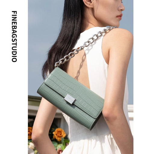 FinebagStudio Leather Crossbody Chain Shoulder Bag