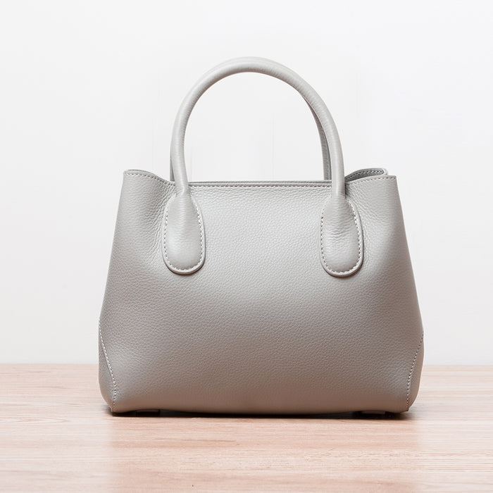 FinebagStudio Simple design Leather Top Handle Bag with Crossbody Strap - finebagstudios
