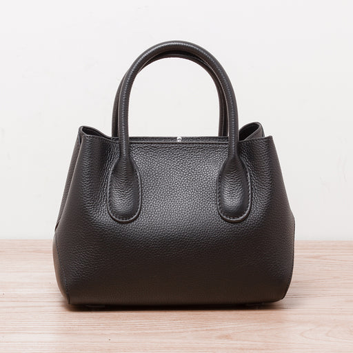 FinebagStudio Simple design Leather Top Handle Bag with Crossbody Strap - finebagstudios