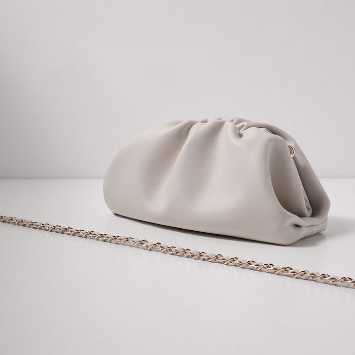 FinebagStudio Ruched Clutch Leather Crossbody Bags - finebagstudios