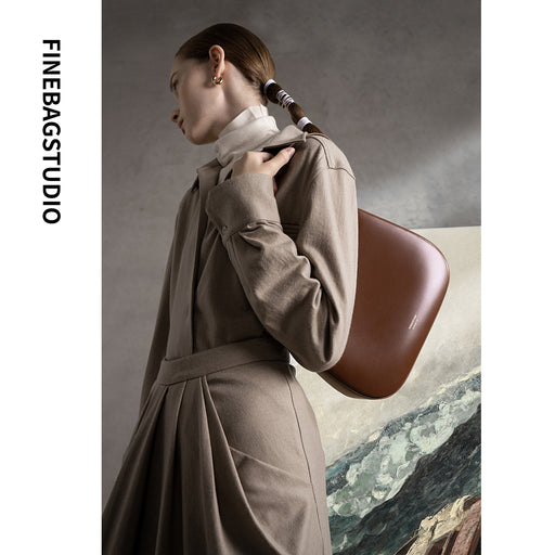 FinebagStudio Leather Baguette Shoulder Bag