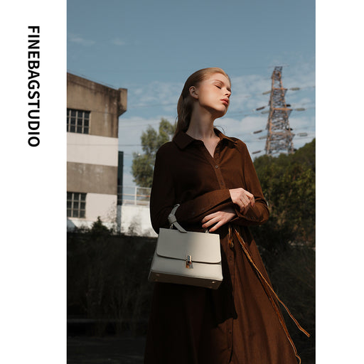 FinebagStudio Leather White Tote Bag with Cross-body Strap - finebagstudios